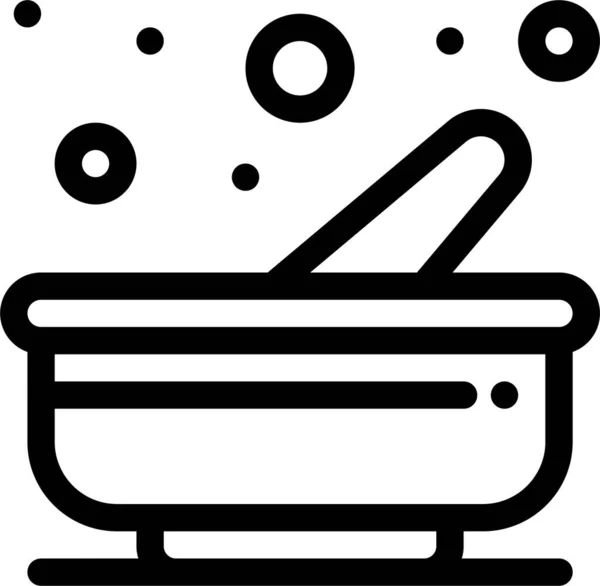 Cocina Icono Mortero Cocina Categoría Bebidas Alimenticias — Vector de stock