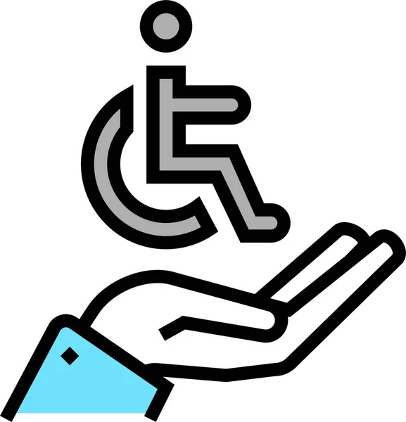 Tecnologia Tenere Icona Disabilità — Vettoriale Stock
