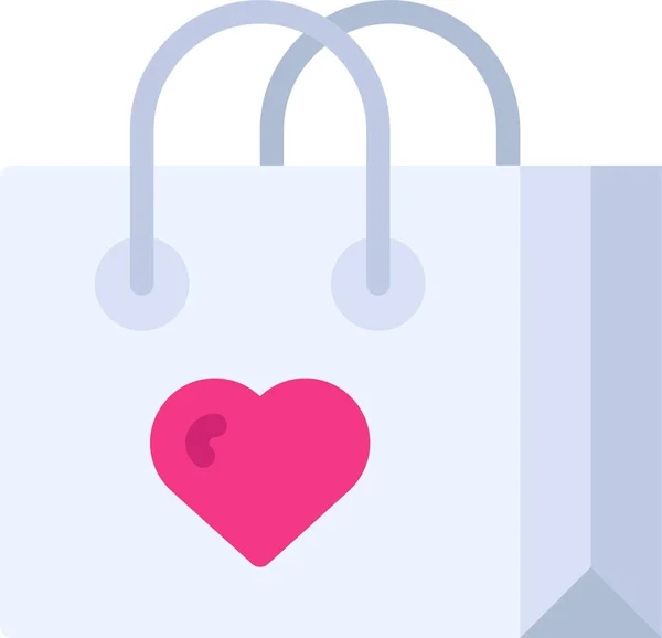 Bag Love Romance Icon Flat Style — Stock Vector