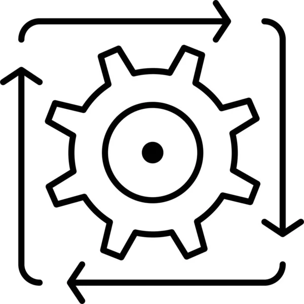 Ikona Przepływu Rozwoju Automatyki Zarysie — Wektor stockowy