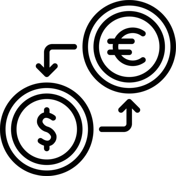 Cambio Valuta Icona Euro — Vettoriale Stock