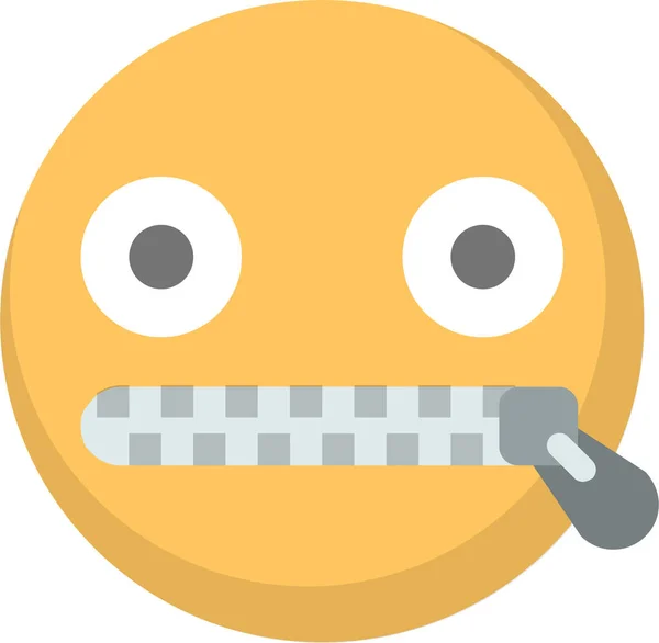 Emoji Face Quiet Icon Flat Style — Stock Vector