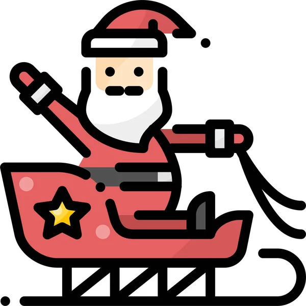 Avatar Natal Claus Ícone Estilo Filledoutline — Vetor de Stock