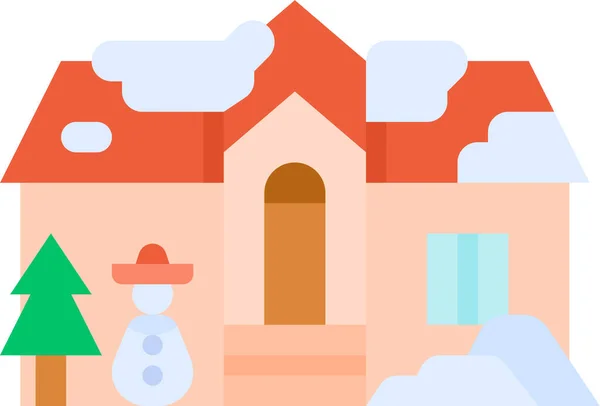 Celebración Icono Casa Navidad — Vector de stock