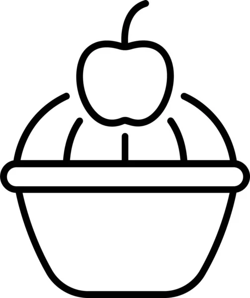 Manzana Panes Alimento Icono — Archivo Imágenes Vectoriales