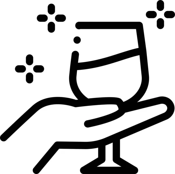 Alcoholic Glass Hold Icon — Stock Vector