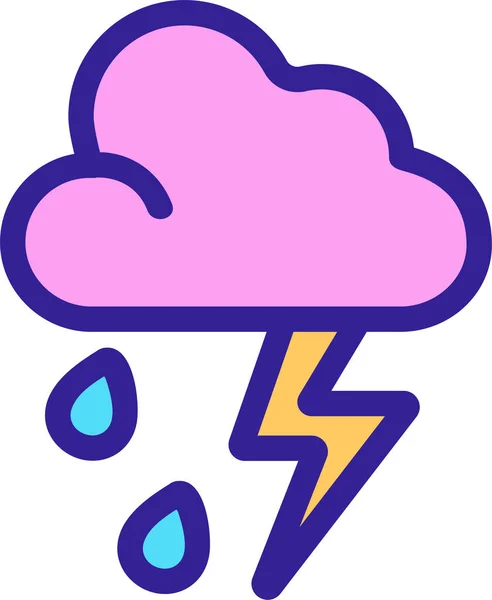 Nuage Ouragan Foudre Icône Dans Catégorie Météo — Image vectorielle