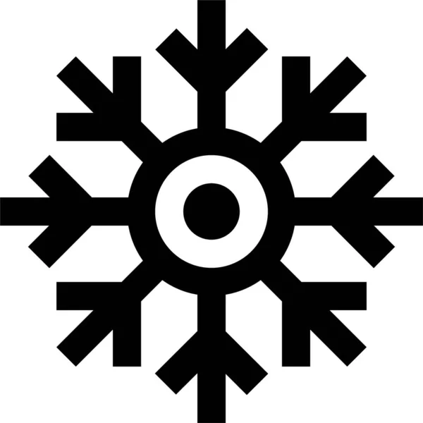 Nieve Copo Nieve Icono Invierno Estilo Del Esquema — Vector de stock
