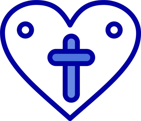 Pâques Coeur Amour Icône Dans Filledoutline Style — Image vectorielle