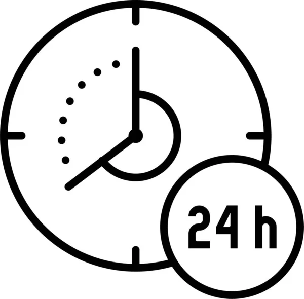 24時計のアイコンの周り時間 — ストックベクタ