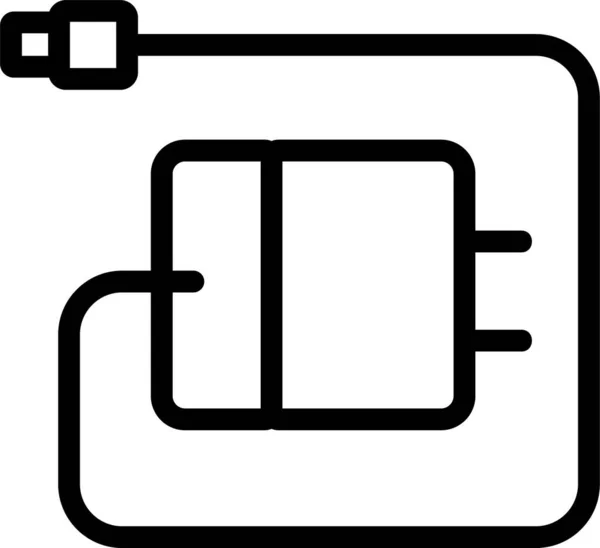 Kabel Lader Elektrisch Pictogram — Stockvector