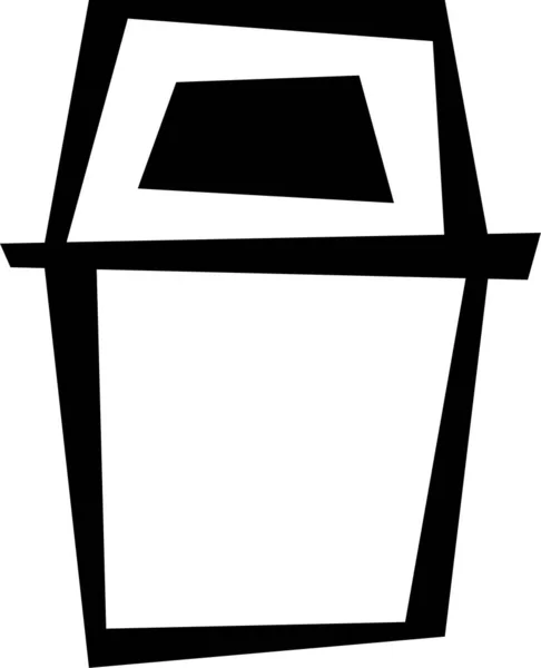 Bin Basura Icono Basura Estilo Dibujado Mano — Vector de stock