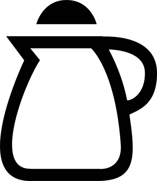 Icono Olla Aparato Café Estilo Del Esquema — Archivo Imágenes Vectoriales