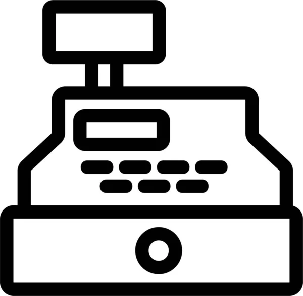 Kassier Concept Contour Icoon Omtrek Stijl — Stockvector