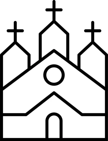 Capilla Icono Iglesia Navidad — Vector de stock