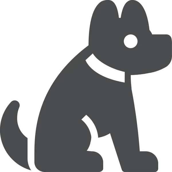 Pes Zvíře Pet Ikona Pevném Stylu — Stockový vektor