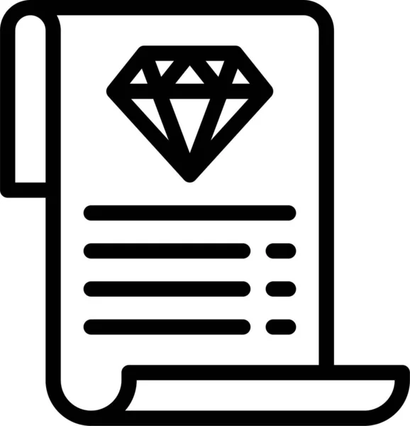 Ícone Documento Diamante Negócios Estilo Esboço — Vetor de Stock