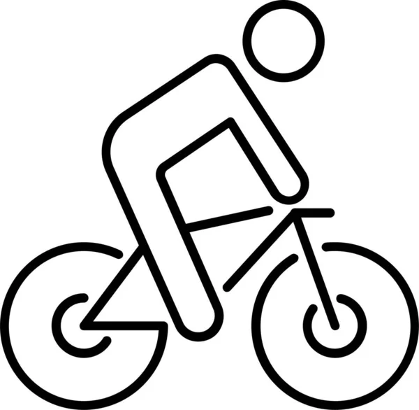 Kerékpár Kerékpáros Személy Ikon — Stock Vector