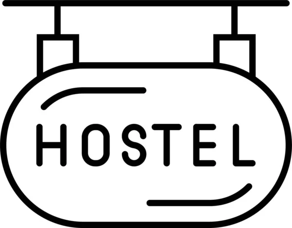 Hostel Pokoj Podepsat Ikonu — Stockový vektor