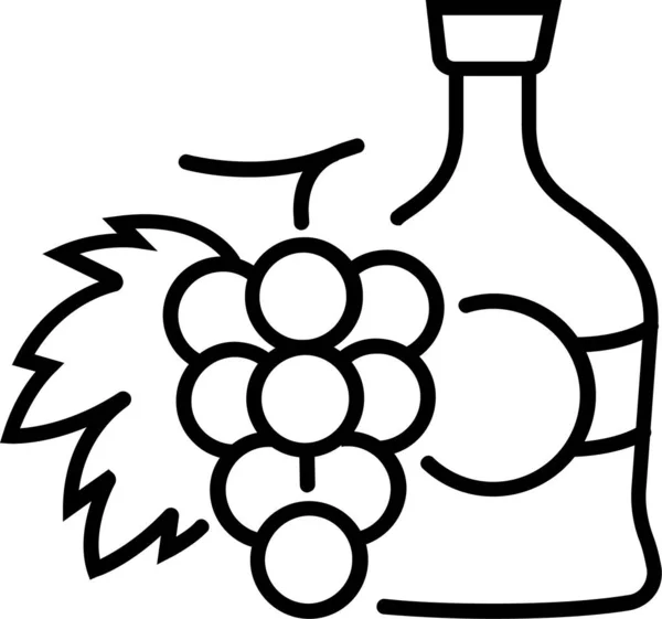 Alkohol Cognac Trauben Symbol — Stockvektor