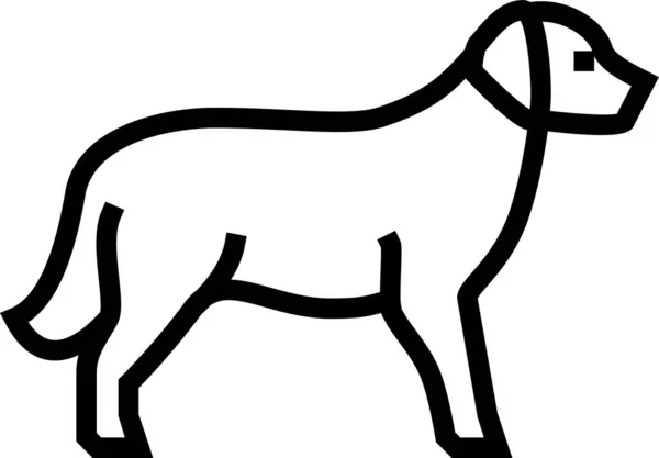 Χρυσή Εικόνα Σκύλου Retriever Στυλ Περίγραμμα — Διανυσματικό Αρχείο
