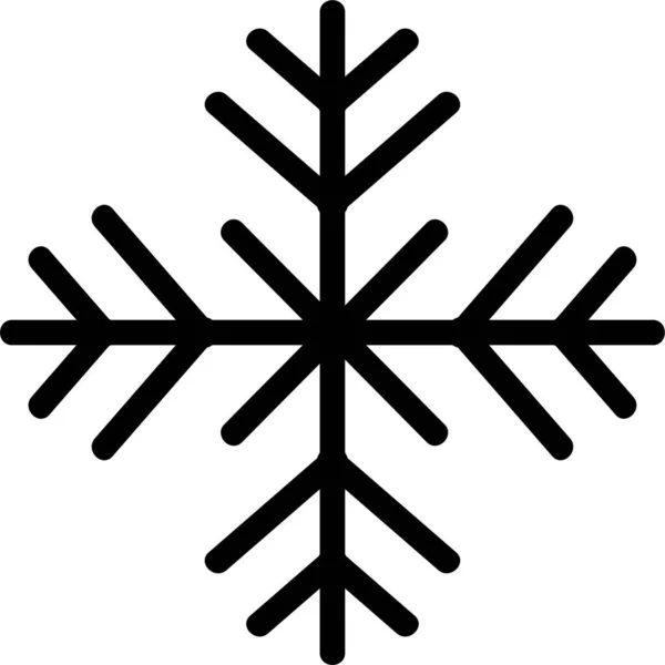 Kontur Snö Snöflinga Ikon Väderkategori — Stock vektor