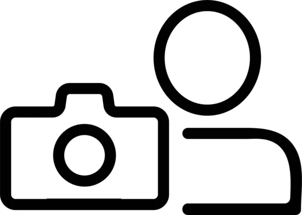 Camera Man Foto Pictogram — Stockvector