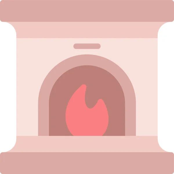 Open Haard Schoorsteen Warm Pictogram — Stockvector