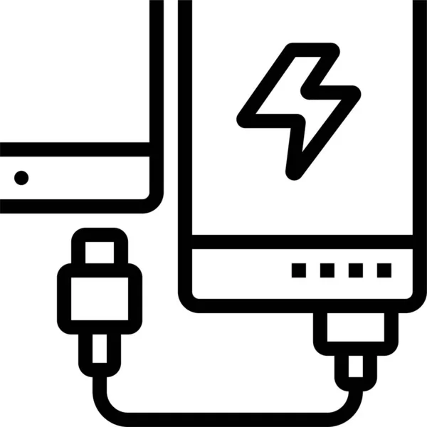 Bank Charge Power Ikone Umriss Stil — Stockvektor