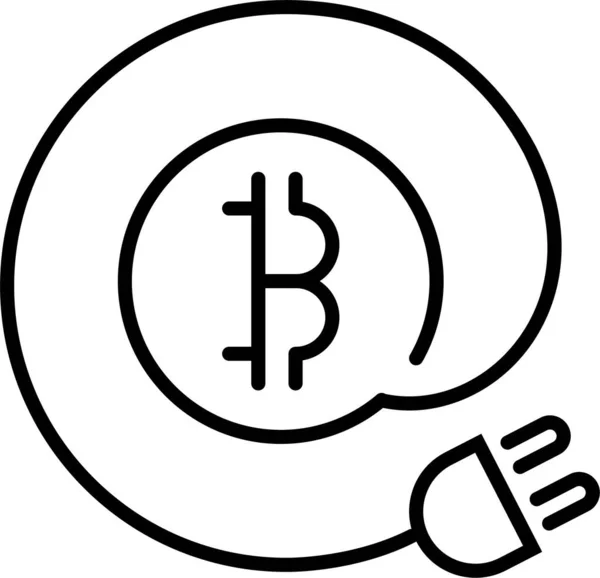 Bitcoin Blockchain Connector Icon — Stock Vector