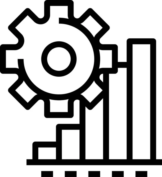 Gráfico Ícone Estatística Desenvolvimento Estilo Esboço — Vetor de Stock