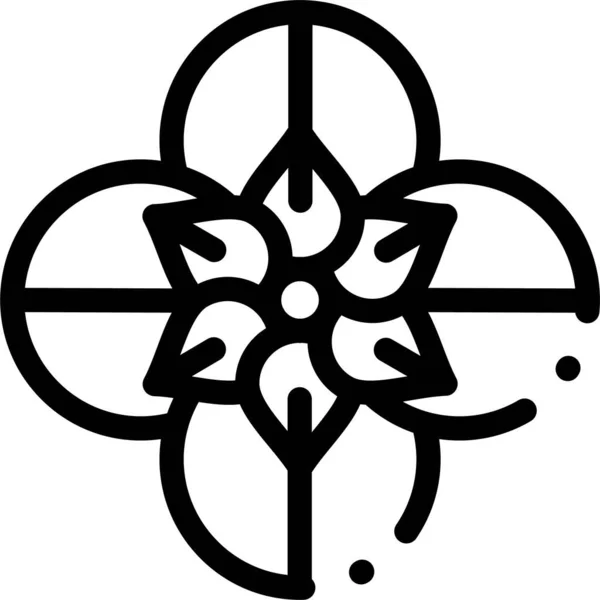 Icono Primavera Flor Anémona Estilo Contorno — Vector de stock