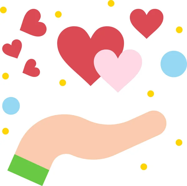 Pflege Hand Herz Symbol Der Kategorie Liebe — Stockvektor