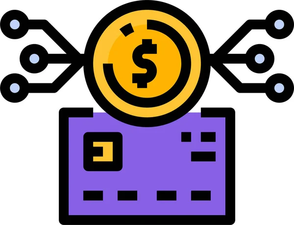 Tarjeta Crédito Criptomoneda Icono — Vector de stock