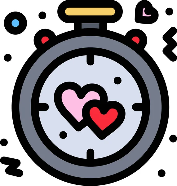 Reloj Despertador Icono Del Corazón Categoría Loveromance — Vector de stock