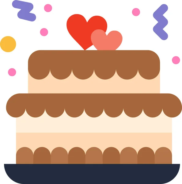 Kuchen Liebe Party Ikone Der Kategorie Liebe — Stockvektor
