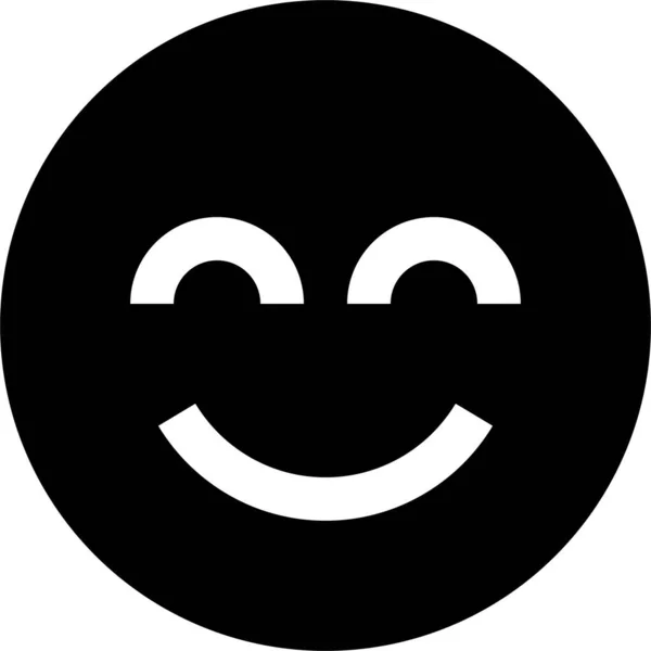 Happy Emoticon Face Icon Solid Style — Stockový vektor