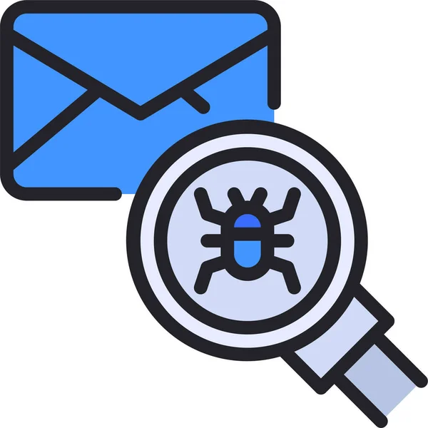 Icône Loupe Recherche Email Dans Style Filledoutline — Image vectorielle