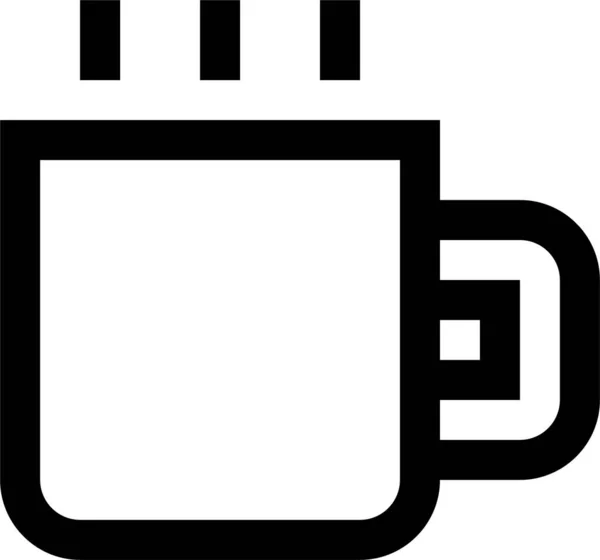 Koffiekopje Drinken Pictogram Omtrek Stijl — Stockvector