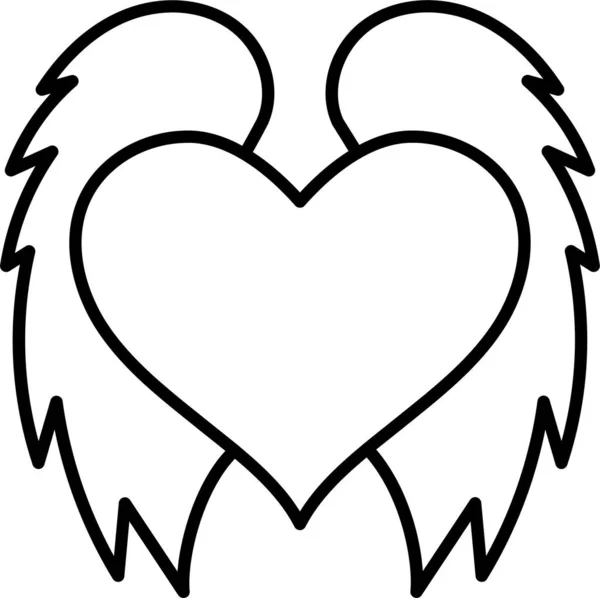 Láska Den Křídla Ikona Valentýna Kategorie — Stockový vektor