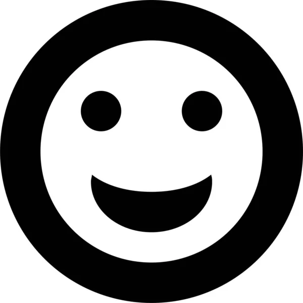 Emoticon Glückliche Zufriedenheit Symbol Solidem Stil — Stockvektor