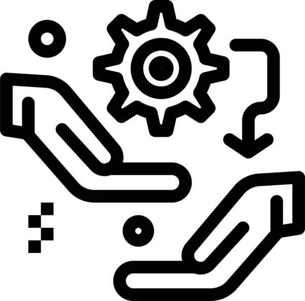 Configuration Gear Hand Icon — Stock Vector