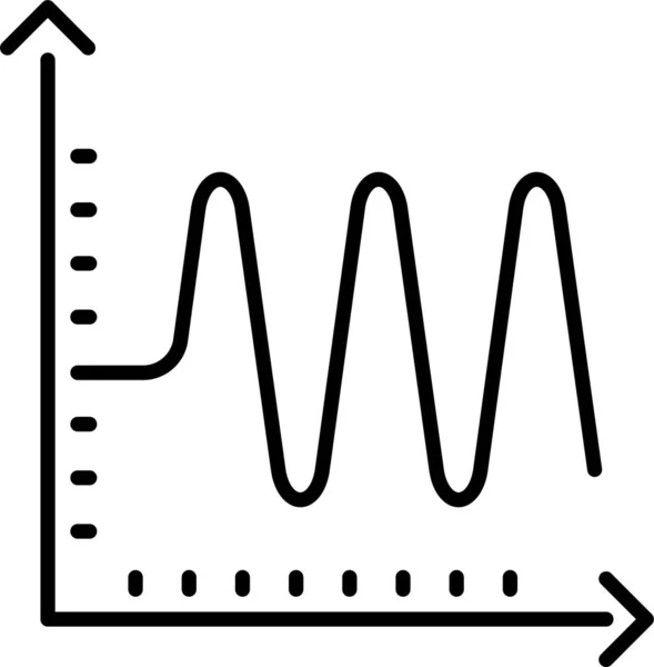 Icona Fluttuazione Curva Ampiezza — Vettoriale Stock