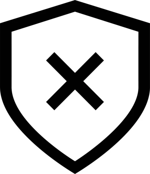 Icono Del Escudo Protección Del Cortafuegos Estilo Contorno — Vector de stock