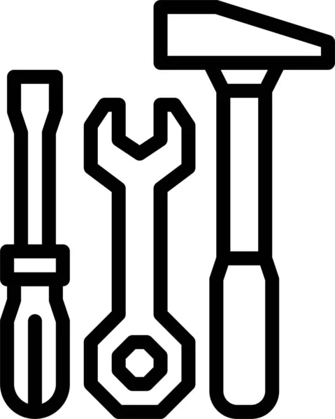 Benutzerdefinierte Hammer Reparatur Symbol Umriss Stil — Stockvektor