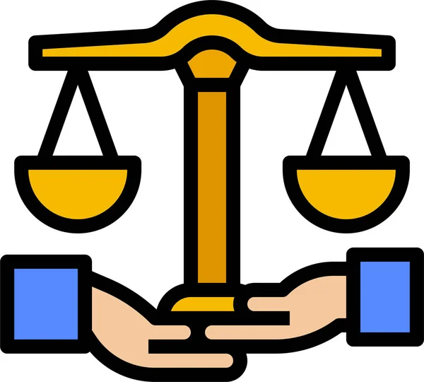 Balance Ethic Law Icon Filledoutline Style — Stock Vector