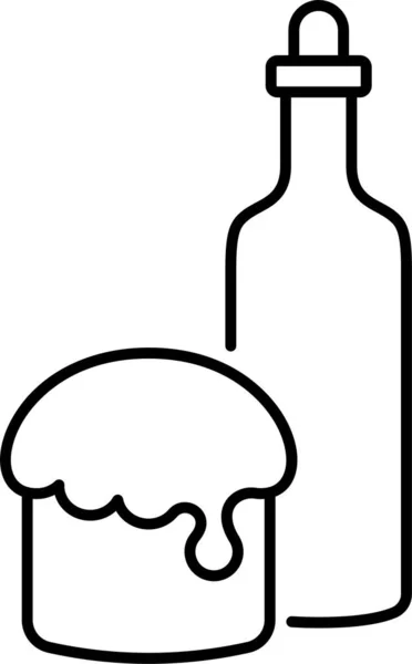 Пляшковий Значок Великодньої Їжі Великодній Категорії — стоковий вектор