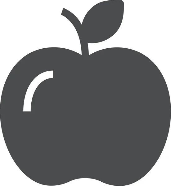 Apfel Diät Lebensmittel Ikone Soliden Stil — Stockvektor