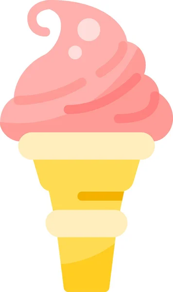 Cône Crème Icône Dessert — Image vectorielle