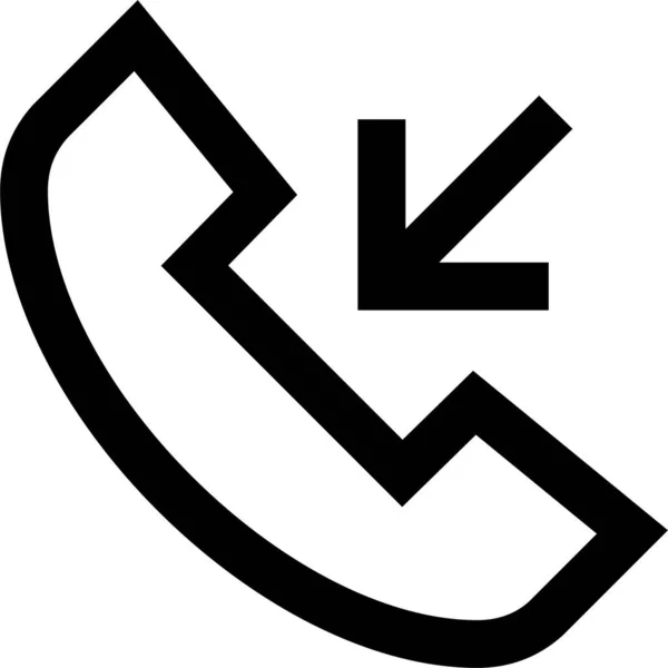 Значок Входящего Телефона Стиле Контура — стоковый вектор